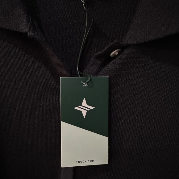 TUCKERNUCK Black Clayton Long Sleeve Knit Polo Medium / Large - Picture 8 of 11